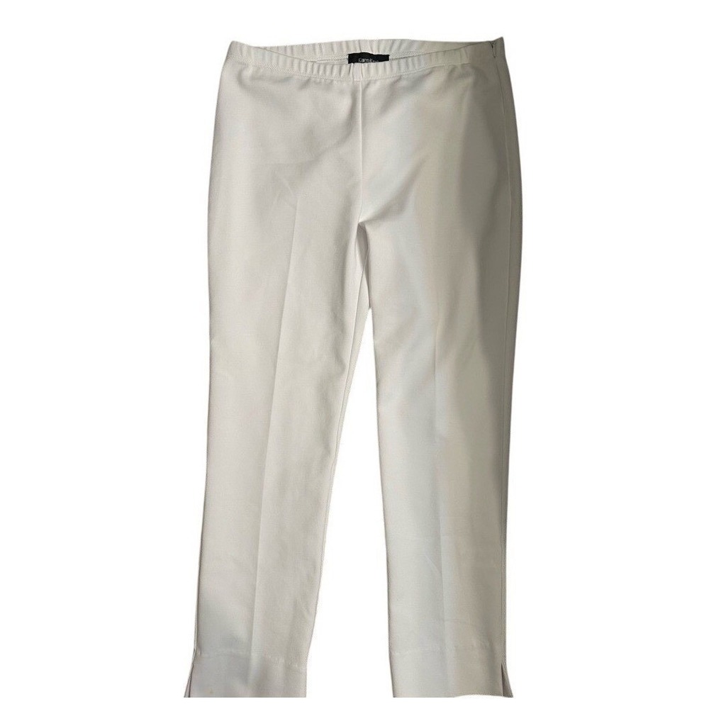 Karen Kane Womens Side Zip Vented Hem White Cropped Pants Size 6